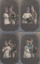 Children Getting Married Or At Wedding 4x Antique Postcard s