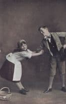 Children In Courting Tug Of War Old Postcard