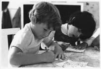 Children Learning Drawing Art Kenya School 8x6 Africa Vintage Photo