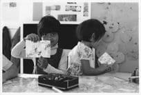 Children Learning Drawing Kenya School 8x6 Africa Vintage Photo