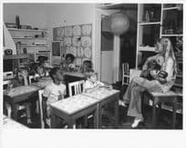 Children Learning Music Guitar Kenya School 10x8 Africa Vintage Photo