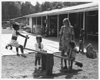 Children Playground Old See Saw Park Kenya School 10x8 Africa Vintage Photo