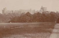 Children Playing on Windsor Castle Green North Front Antique Real Photo Postcard