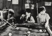 Children Playing Pool Snooker Old Film Movie Still Photo Postcard