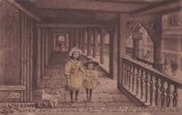 Children Walking A Dog at The Rows Chester Old Phillimore Postcard
