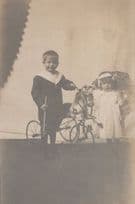 Childrens Antique Bike Bicycle Rocking Horse Umbrella Old Postcard