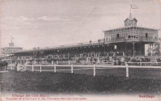 Chile Club Hipico Santiago Horse Race Racing Antique Postcard