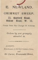 Chimney Sweep Hairdresser Shepherds Bush West London Antique Trade Card