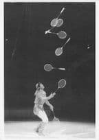 Chinese Circus Tennis Racket Juggler Rare Juggling Lady Photo Postcard