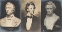 Chopin Berlioz 3x Old Classical Composer Statue & Prussia Painting Postcard s