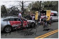 Chris Latham Mark Stewart Oliver Wood Jake Kelly Jermain Burton 5x GB Cyclist 12x8 Hand Signed Photo