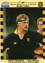 Chris Tregaskis Wellington Team Rugby 1991 Hand Signed Card Photo