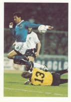 Chris Woods vs Careca Brazil Football International Game Postcard