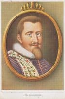 Christian IV King Of Denmark Norway Old German Cigarette Card