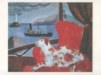 Christopher Wood Dog In A St Ives Window Boat Painting Postcard