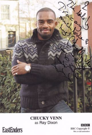 Chucky Venn as Ray Dixon BBC Eastenders Hand Signed Cast Card Photo