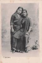 Chums Antique Indian Costumes Friendship Ethnic Old Postcard