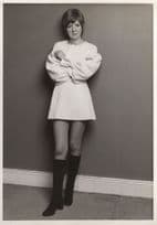 Cilla Black Models in 1970s White Mini Dress Glamour Press Photo