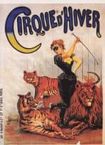 Cirque D'Hiver Catwoman Lion Trainer French Circus Poster Postcard