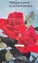 Clacton On Sea Essex Romantic Antique Flowers Romance Folding Photo Postcard