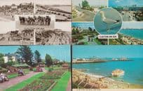 Clacton On Sea Just A Line From + Wading Bird Boat Ship 4x Greeting Postcard s