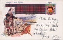 Clan Drummond Deer Animal Hunting Scottish Antique Postcard