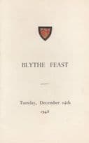 Clare College Cambridge Blythe Feast 1948 Dinner Menu