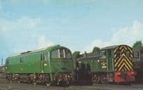 Class 71 at E5100 & 04 D2281 Train at Eastleigh Station Postcard