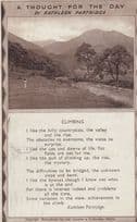 Climbing Hills Mountain Thought For The Day Kathleen Partridge Songcard Postcard