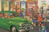 Clockwork Orange Type Milk Megs Bar Pool Snooker Australian Comic Postcard