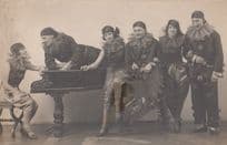 Clowns & Jesters Piano Lessons Antique Postcard