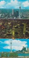 CN Tower Toronto Canada Canadian Postcard Aerial + Night Collection of Cards