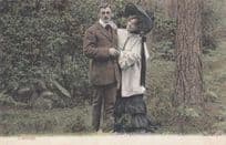 Coaxing Proverb Antique Romance Postcard