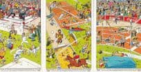 Coca Cola Olympic Games Comic 3x Postcard s