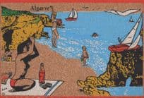 Coca Cola Risque Topless Woman Algarve Portugal Suede Material Postcard