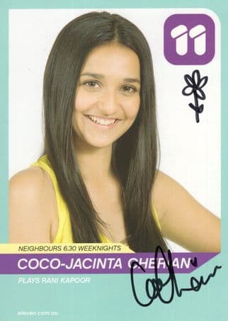 Coco Jacinta Cherian Rani Cooper Neighbours Hand Signed Cast Card Photo
