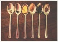 Coffee Spoons Tiny Toast Breakfast Ground Beans German Cutlery Postcard