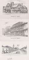 Coggeshall Payecockes House Woolpack Inn Market Place 3x Rare Art Postcard s