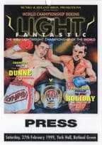 Colin Dunne vs Phillip Holiday 1999 Rare Boxing Press Pass