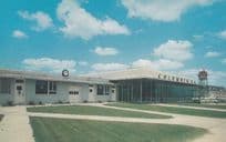 Colombia Airport Clock By Reception Area Landing Bay American USA Plane Postcard