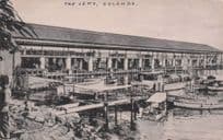 Colombo Jetty Ceylon India Rare Plates Antique Harbour Postcard