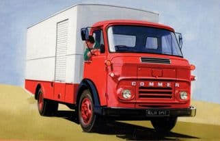 Commer VC4 1960s Truck Lorry Ladybird Book Painting Postcard