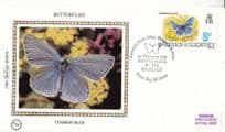 Common Blue Butterfly Benham Stamp First Day Cover FDC