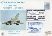 Concorde First Flight Glasgow London Flown RARE Hand Signed 1st Day Cover
