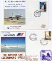 Concorde First Flight Luxembourg Paris Double Flown Toronto 2x FDC s