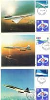 Concorde Plane 1969 Bristol First Day Of Issue 3x Postcard FDC Cover s