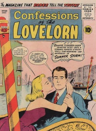Confessions Of The Lovelorn 1950s Comic Book Venice Love Postcard
