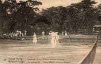 Congo Belge Antique Belgium Tennis Courts Old Postcard