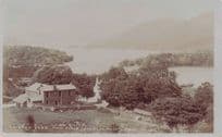 Coniston Lake From Park Lake Bank Hotel Real Photo Lancs Old Postcard