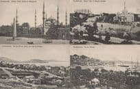 Constantinople Mosque & River 4x Antique Postcard s